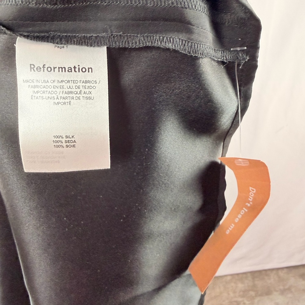 NWT Reformation Alli Silk Midi Dress in Black Size 4 - Picture 5 of 10